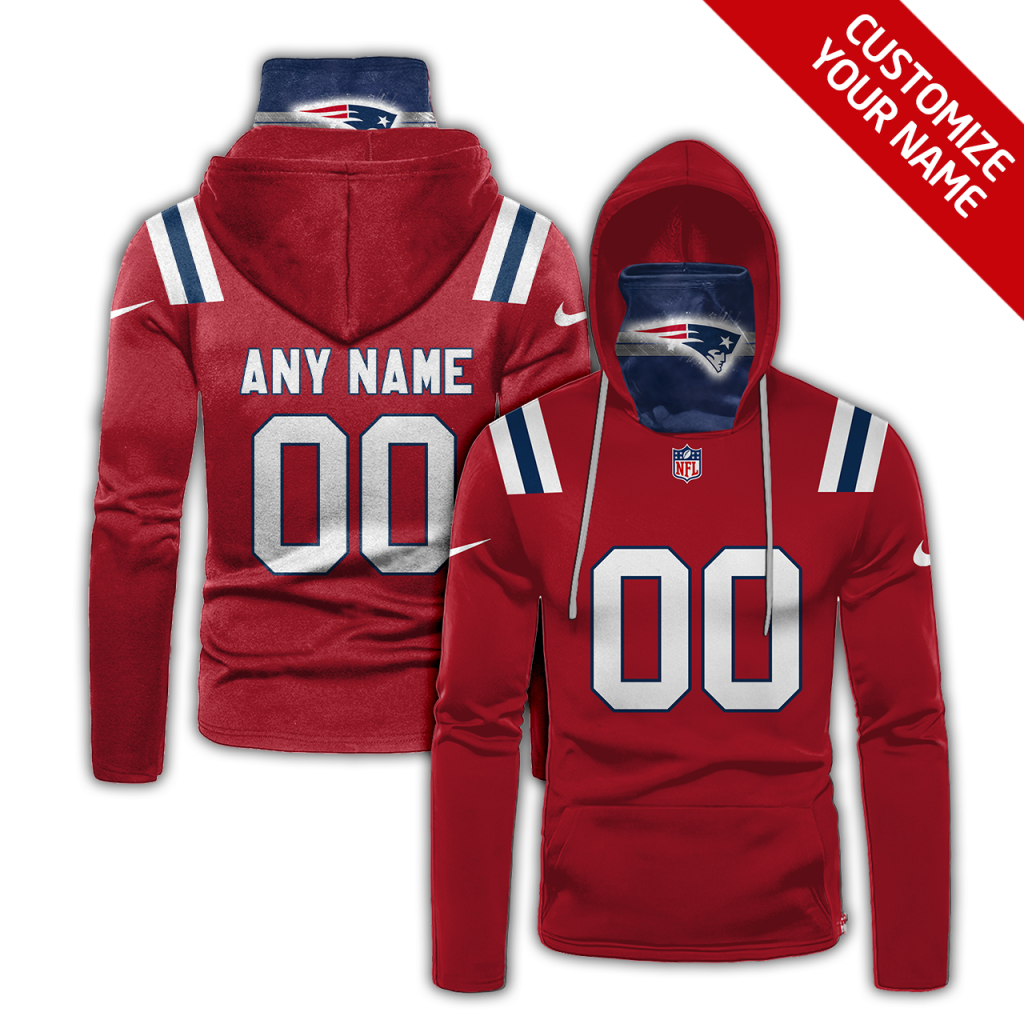 Men's New England Patriots 2020 Red Customize Hoodie Mask